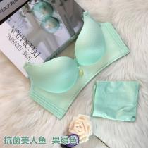 向大大 性感女性内衣无钢圈聚拢美女鱼文胸套装(薄款)