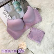 向大大 性感女性内衣无钢圈聚拢美女鱼文胸套装(薄款)