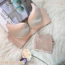向大大 性感无痕女士透气舒适内衣无钢圈拉丝文胸套装(经典款)