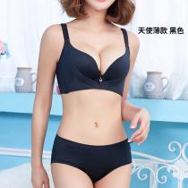 向大大 无钢圈天使少女内衣性感透气美胸聚拢收副乳防下垂文胸套装（天使薄款）