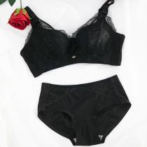 向大大 无钢圈情趣性感蕾丝聚拢内衣套装（厚/薄）