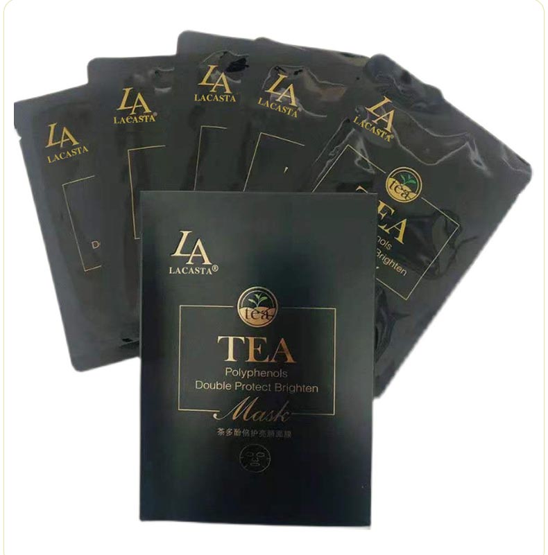 第一元素茶多酚倍护亮颜面膜5片产品包装细节图展示