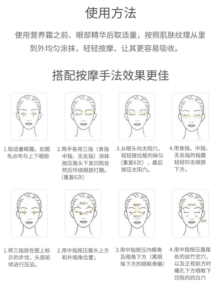 维娜秀爱弹力菁纯眼霜使用方法