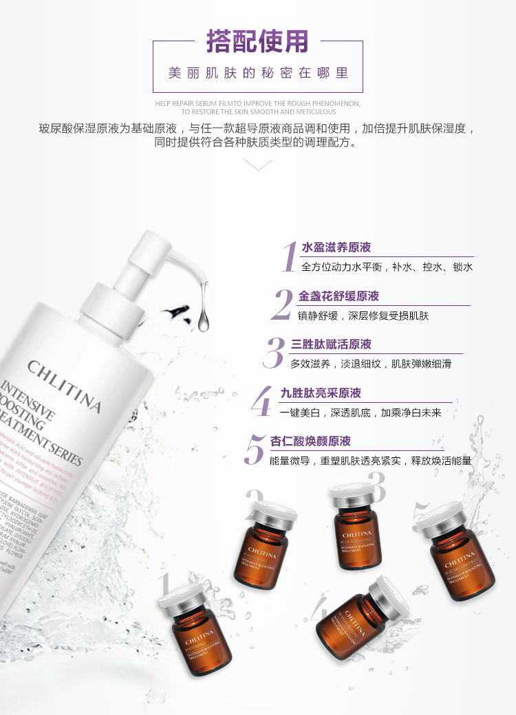 克丽缇娜三胜肽赋活原液6瓶/盒搭配使用说明