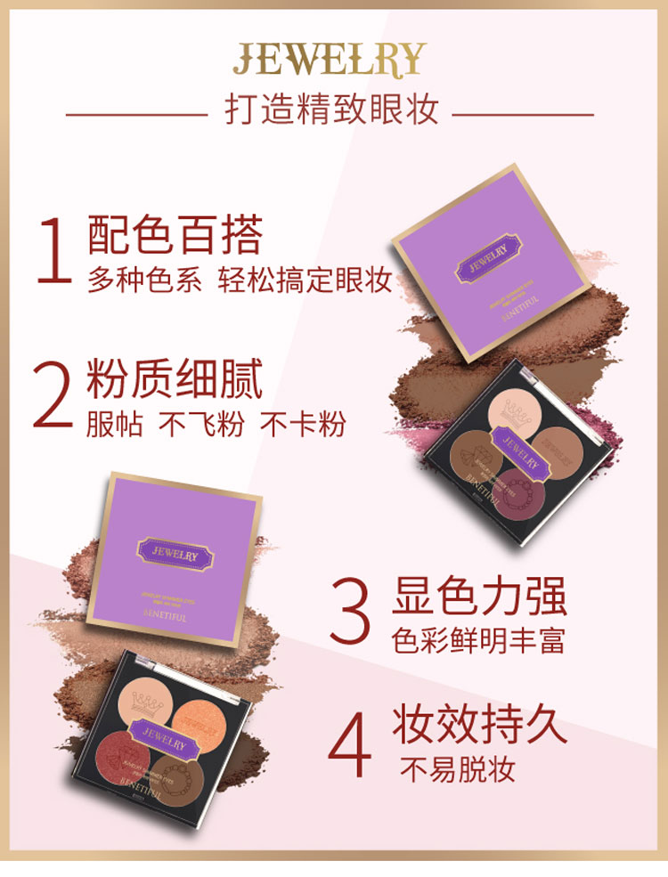 晶璨光影四色眼影盘搭配